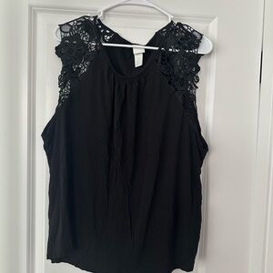 Black Lace Sleeveless Top Tank Top H&M Size XXL Women’s